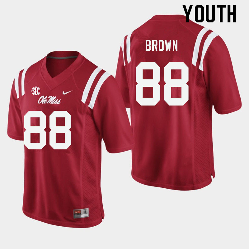 Bralon Brown Ole Miss Rebels NCAA Youth Red #88 Stitched Limited College Football Jersey IPQ5558QZ